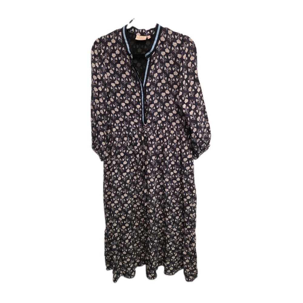Rungolee Bella Silk Dress  Floral NEW $395 Button Midi